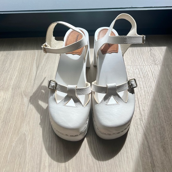 Swedish Hasbeens Retro Sky High White Clog - Picture 6 of 12